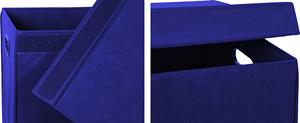 Dark Blue Double <b>Laundry</b> Hamper with Lid and Removable Bags 23"L X 13"W X 22.75"H <b>Laundry</b> Basket - Product Image 5