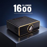 Projecteur LED Android 4K 1600 lumens avec autofocus HD pour salons, Wi-Fi 6 intégré, son stéréo, design portable