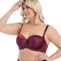 Soutien-Gorge à Armatures Femme Grande Taille LR Style, Rembourrage Léger, Bonnet 3/4, Respirant, Dentelle Transparente Brodée, Fermeture Dos