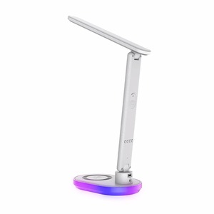 Foldable Multifunction LED Desk Lamp with Wireless Charger Calendar Temperature Alarm <b>Clock</b> Wireless Charging Reading Lamp - Product Image 5