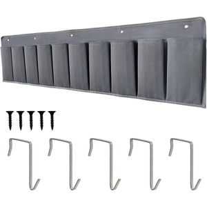 <b>Shoe</b> Pockets 10 Pockets Heavy Hanging Bedside Storage Organizer With Sturdy <b>Hooks</b> For <b>Shoes</b> And Clothing - Product Image 5