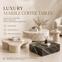 Table basse moderne en marbre naturel pour la décoration intérieure, mobilier de salon - Socle durable et écologique