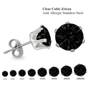 Black Geometric Stainless Steel Jewelry <b>Stud</b> <b>Earrings</b> Cubic Zirconia Cartilage Barbell Set Trendy Small <b>Earrings</b> <b>for</b> <b>Men</b> Women - Product Image 3
