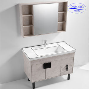 <span class=keywords><strong>DAMSEl</strong></span> ชุดตู้อ่างล้างมือในห้องน้ำทำจากไม้,ตู้ดีไซน์ห้องน้ำแบบปรับได้สีเทาสำหรับอ่างล้างมือ - Product Image 3