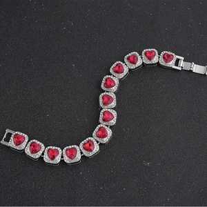 Pulseras de Joyería con Cristales para Hombre, Accesorios Hip Hop, Piedra de Rubí Roja, Aleación, Baratas, Envío Directo - Product Image 5