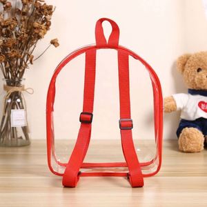 Customize OEM ODM Fashion Water Resistant <b>Mini</b> Transparent PVC School <b>Backpack</b> Zipper Closure 21L Capacity Curved Shoulder Strap - Product Image 4