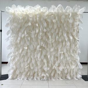 Hot Sale <strong>Wedding</strong> <strong>Decor</strong> White <strong>Feather</strong> Wall Artificial Flower Wall Backdrop for Party Photography <strong>Decor</strong> Ostrich <strong>Feather</strong> Wall - Product Image 1