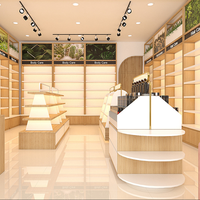 Desain Interior Dekorasi Toko Ritel Kosmetik, Meja Rias, Meja Display Custom, Lemari Display Dinding, Dekorasi Toko