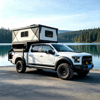 Camper pour pick-up avec coque en aluminium rigide et toile, pour le camping en tout-terrain quatre saisons