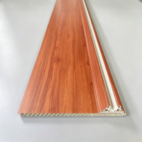 Panneau de séparation de pièce en PVC imitation bois de noyer imperméable 400x26mm pour la maison et le bureau