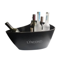 Seau à glace triangulaire à lumière LED 10 L Champagne bière boissons seau refroidisseur en plastique acrylique grand ovale pour bar à bière