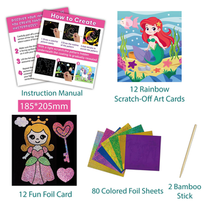 Folie und Scratch Art Craft Kreative Spielzeug fee Eva Aufkleber Kunst No Mess Folie Prinzessinnen Art Kit für Kinder - Product Image 2