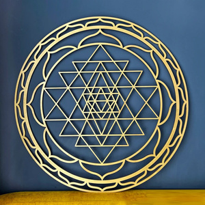 <span class=keywords><strong>Grande</strong></span> Sriyantra in Ghisa Personalizzato, Decorazione da <span class=keywords><strong>Parete</strong></span> Art Deco Mobile in Metallo per Studi di Yoga e Spazi Spirituali - Product Image 2