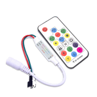 Controlador LED Mini Symphony Inalámbrico RF, Dimmer RGB Pixel, Control Remoto de 17 Teclas, Controlador Digital SPI