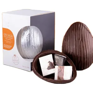 Белая картонная коробка для шоколада с прозрачным окошком для шоколадных яиц, витрина для темного шоколада с логотипом на заказ