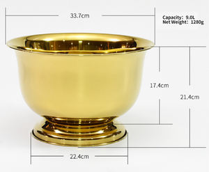 Grand seau à glace <span class=keywords><strong>9</strong></span> litres en acier inoxydable <span class=keywords><strong>champagne</strong></span> de luxe or argent Porte-bière pour la fête - Product Image 3