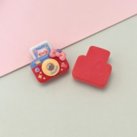 Cabochon en résine à dos plat en forme d'appareil photo mignon, accessoires de scrapbooking, patch décoratif créatif pour coque de téléphone, matériau miniature Kawaii