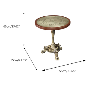<span class=keywords><strong>Mesa</strong></span> Auxiliar <span class=keywords><strong>Redonda</strong></span> Vintage con Base de Metal, <span class=keywords><strong>Mesa</strong></span> de Centro de Lujo, <span class=keywords><strong>Mesa</strong></span> Auxiliar con Patas de Garra Ornamentadas de Estilo Europeo para Sala de Estar, Decoración de Hotel - Product Image 4