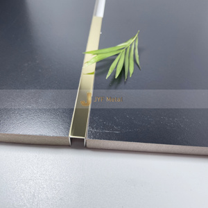 Matériaux de construction métalliques EX471 201 304 en acier inoxydable rose gold miroir, profil en U pour la décoration des bords de carrelage mural - Product Image 3