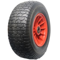 Roue pleine en mousse PU anti-crevaison 16X6.50-8 avec moyeu en plastique rouge pour chariot et voiturette de golf