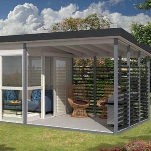 Cabane de jardin en bois d'extérieur, structure en bois naturel, style traditionnel, facile à assembler, cabane de jardin pour le thé, sur mesure - Product Image 2