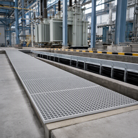 Grille de protection en FRP ignifuge, conforme à la norme ASTM E84 Classe 1 |   Couverture de tranchée pour centrale électrique avec service de découpe