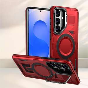 Funda para teléfono Samsung S26, simple, magnética, con textura mate, soporte para lente, cobertura total, anticaídas. - Product Image 1