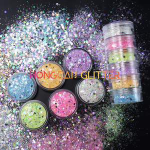 Tırnak süslemeleri malzemeleri için koyu toptan tıknaz glitter polyester mix glitter kızdırma - Product Image 5