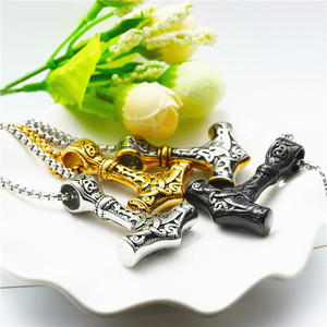 Thor's Hammer Stainless Steel Pendant Black Viking Style Men's Necklace Gift 233047 - Product Image 4