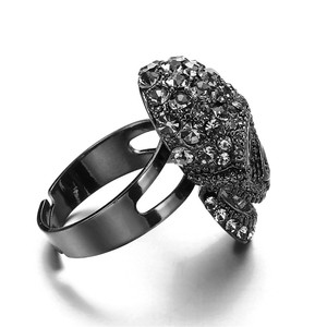Âu Mỹ Hip-Hop <span class=keywords><strong>Punk</strong></span> Biker <span class=keywords><strong>Gothic</strong></span> <span class=keywords><strong>Retro</strong></span> Hell Rider kim cương Đồng Unisex Ringfashionable Độc Đáo Màu Đen-vàng - Product Image 4