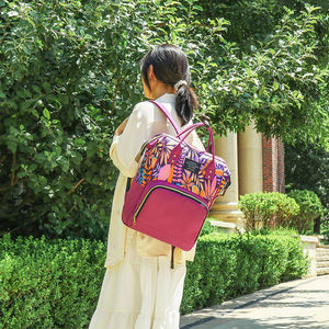 Borsa da pannolino Casual personalizzabile con stampa floreale di grande capacità impermeabile e zaino alla moda Insular - Product Image 6