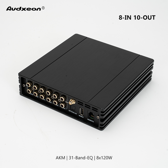 8 Channel Car Amplifier Class D with 10 Channel DSP Audio Processor Japan AKM RMS 8x60W 31-Band-EQ 12V Factory Amps