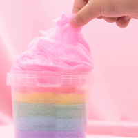 Groothandel bekers gemengde zoete marshmallow smaak halal fruit kleurrijk suikerspin