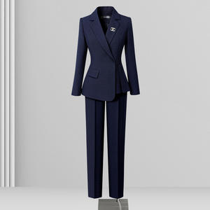 2024 <span class=keywords><strong>abbigliamento</strong></span> personalizzato da <span class=keywords><strong>donna</strong></span> abito da lavoro uniforme in due pezzi blu Navy Hotel direttore della banca impiegato <span class=keywords><strong>abbigliamento</strong></span> da lavoro formale - Product Image 3