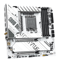 Carte mère JGINYUE B760EM Snow Dream WIFI-W blanche, LGA1700, DDR4 4000 MHz, 14+1+1 Phase DrMOS, 3x M.2 NVMe PCIe 5.0 WiFi, M-ATX PC
