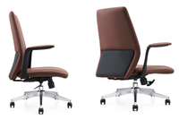 Chaise de bureau ergonomique de direction en cuir microfibre avec accoudoirs rembourrés et soutien lombaire, chaise de bureau pour manager