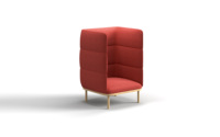Canapé de bureau individuel à dossier haut avec tablette d'écriture, chaise lounge acoustique pour l'intimité
