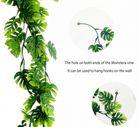 Plante verte artificielle, feuille de monstera, fausse vigne suspendue, décoration pour jardin, bonsaï, véranda, terrasse, jungle, Hawaï
