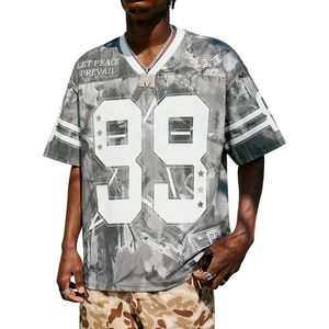 Camiseta Personalizada para Hombre, Cuello en V, Manga Corta, Estampado Completo, Talla Grande, Ajuste Holgado, Transpirable, Estilo Urbano - Product Image 6