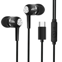 JYD grosir S12C tipe-c suara bagus bass berat Stereo headphone in-ear earphone berkabel dengan mikrofon