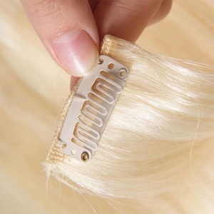 Chinese Factory Custom Weight Curly Body Wave Remy Virgin Natural Human <b>Hair</b> Clip in <b>Hair</b> <b>Extensions</b> with Wholesale Price - Product Image 4