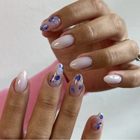 Faux ongles portables de style français blanc simple, ongles artificiels en gros, manucure, ongles à presser portables