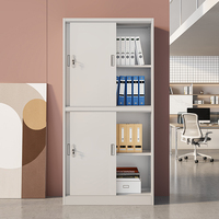 Armoire à dossiers en acier robuste avec portes coulissantes, ignifuge et verrouillable, pour le stockage de documents de bureau