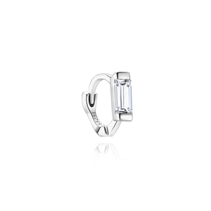 Aros Huggie de Plata de Ley S925 con Moissanita Brillante para Mujer, Aros de Cartílago con Moissanita para Uso Diario - Product Image 1