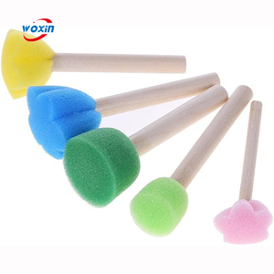 Décor à la maison bricolage <span class=keywords><strong>peinture</strong></span> outils d'art mural pour enfants éponge en mousse avec manche en <span class=keywords><strong>bois</strong></span> pour acrylique aquarelle <span class=keywords><strong>vernis</strong></span> peintures de fleurs - Product Image 1