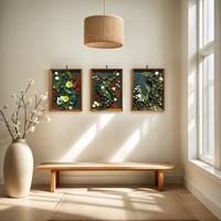 Usine personnalisé naturel pomme de pin mur Art 3D encadré photo pour noël maison hôtel décor réel préservé pomme de pin peinture