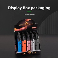 Briquet de sécurité rechargeable coupe-vent Flamme bleue Accessoires pour fumer des cigares Vente en gros de carburant au butane Logo personnalisé