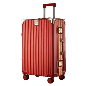 กระเป๋าเดินทางงานแต่งงานสีเบอร์กันดี ขนาดใหญ่ พร้อมกุญแจรหัส ล้อหมุนได้ 360 องศา สำหรับสินสอดเจ้าสาว ฮันนีมูน และการเดินทาง - Product Image 5