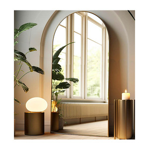 Custom Large Contemporary <strong>Gold</strong> Arch Aluminum Alloy Frame <strong>Long</strong> Wall Dressing Standing Full Length Floor Luxury Home Decor <strong>Mirror</strong> - Product Image 1