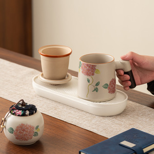 Tazza <span class=keywords><strong>da</strong></span> tè Ruyao Retro Ru Kiln con filtro separatore tè-acqua e coperchio, in ceramica stile cinese moderno, per ufficio e casa - Product Image 4